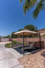View of gazebo and a mountain view