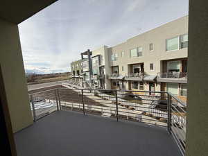 Balcony facing out to the courtyard (will be landscaped)