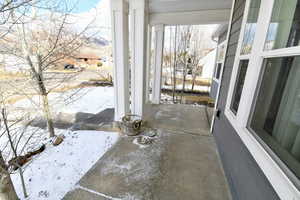View of covered porch