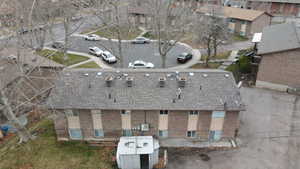 Aerial view of apartment complex