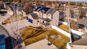 Aerial view of residential area