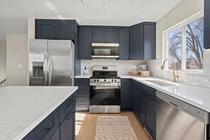 marble countertops, all new appliances.