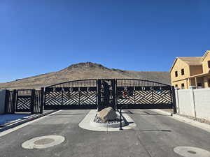 Gate with a mountain view