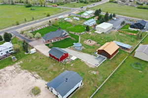 Aerial view of residential area