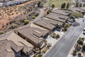 Aerial view of home showing location and proximity to trail