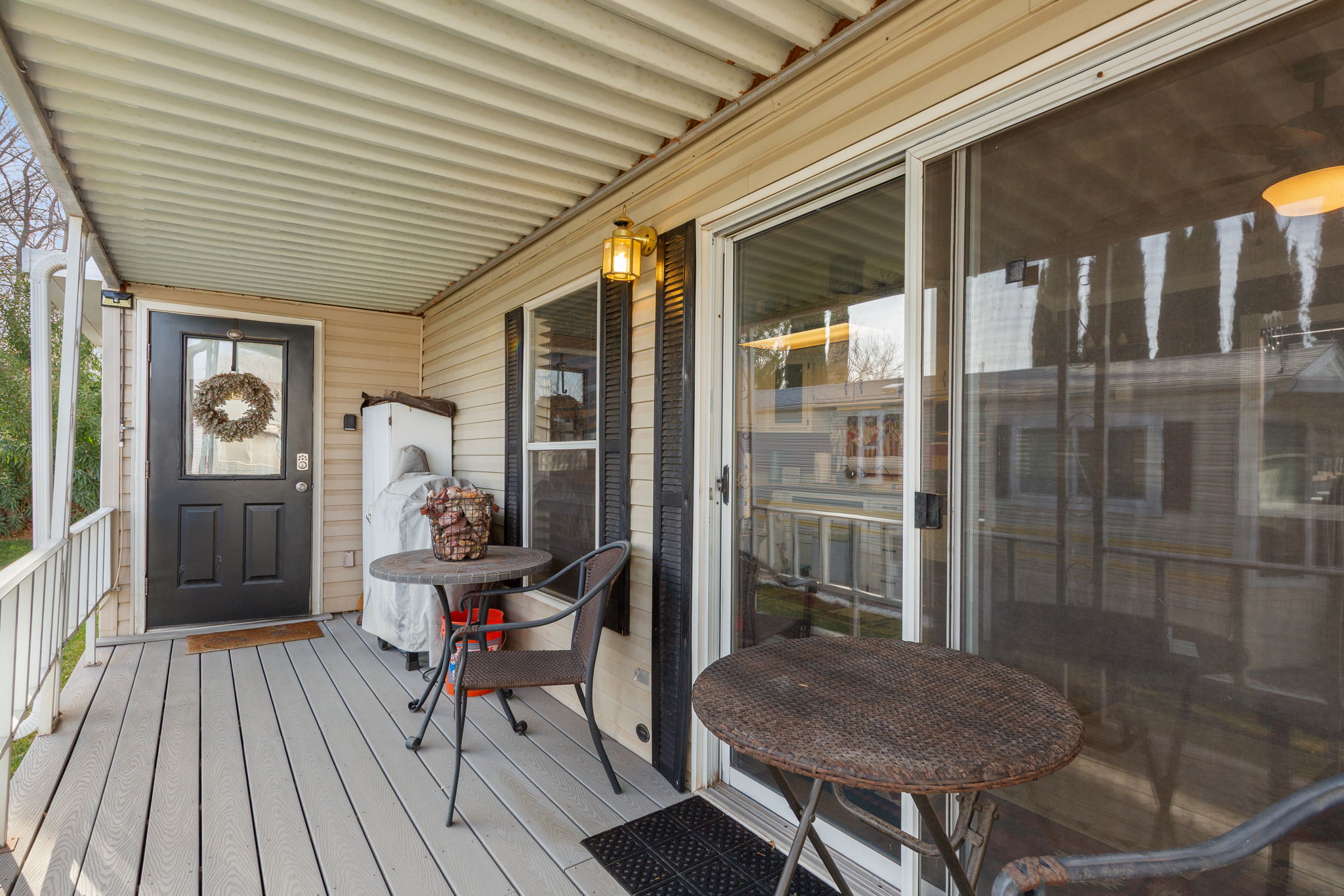 View of wooden deck
