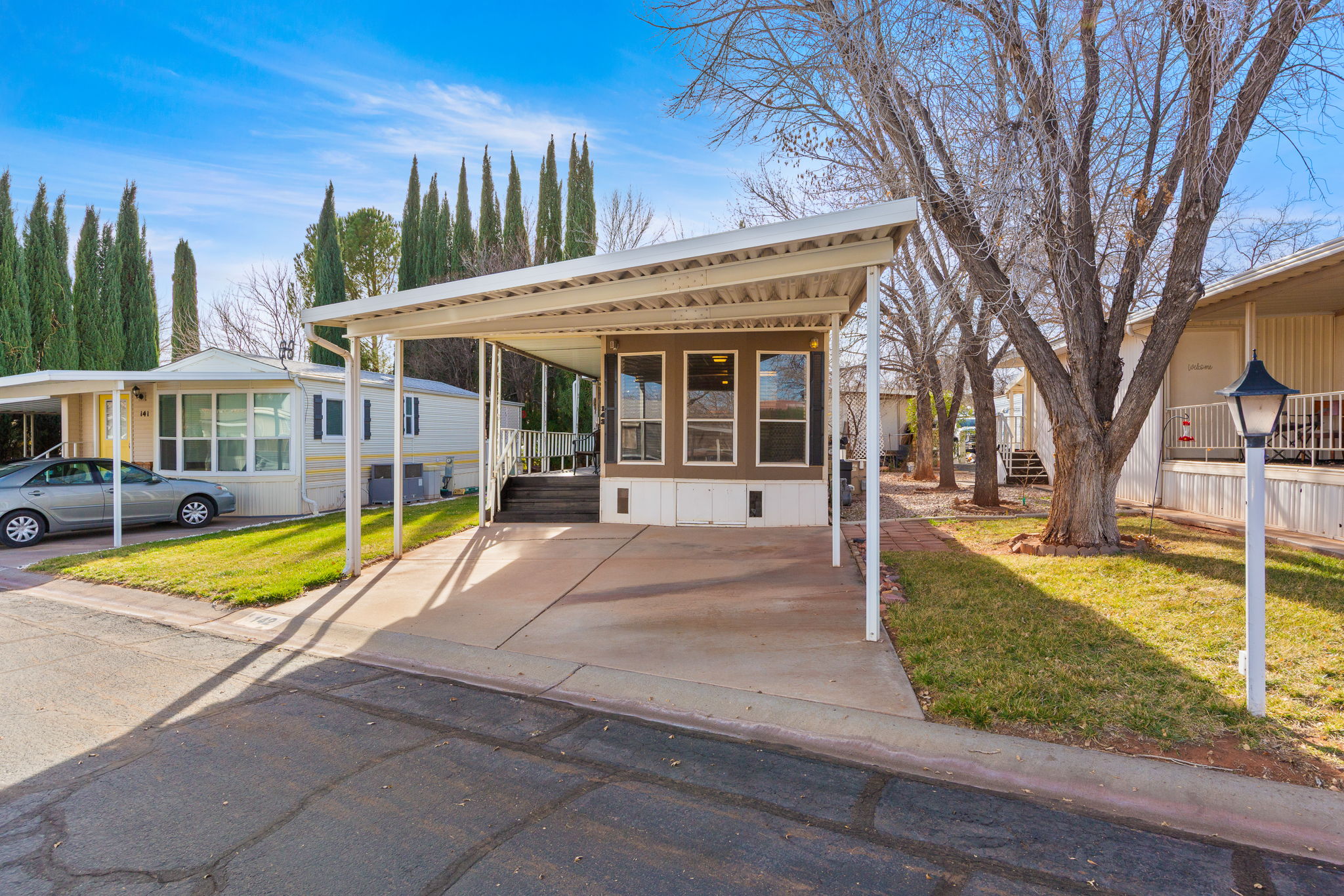 View of front of home with a front lawn