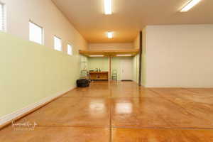Garage with baseboards