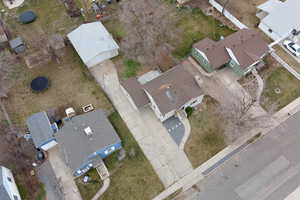 Aerial perspective of suburban area