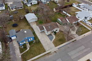 Aerial perspective of suburban area