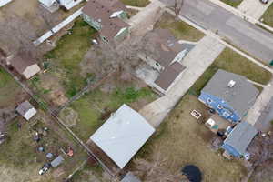 Aerial perspective of suburban area