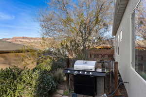View of patio with grilling area