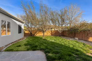 View of fenced backyard