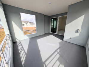 Covered hot tub ready balcony