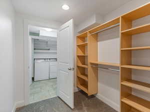 Walk in basement bedroom closet