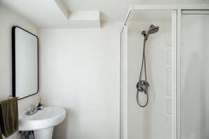 Bathroom featuring a shower