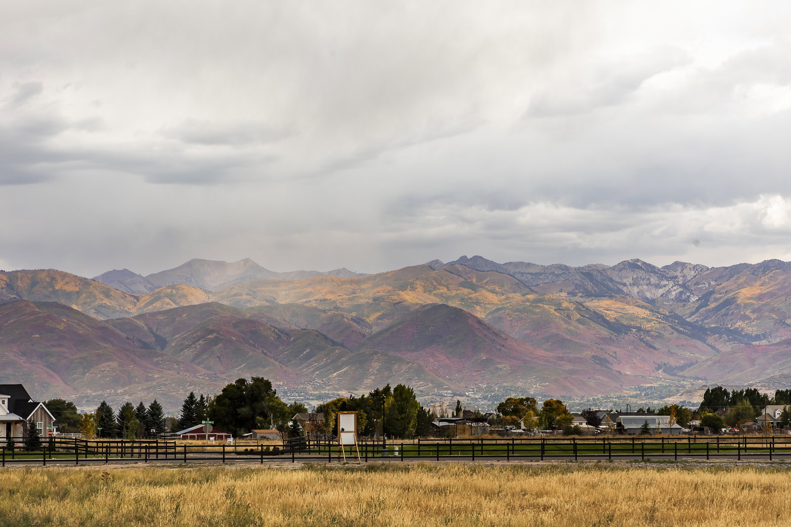 Mountain view with rural landscape