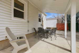 View of patio featuring outdoor dining space