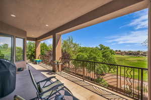 View of patio with grilling area