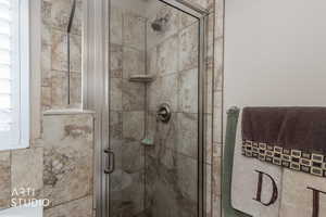 Master Full bath with a shower stall
