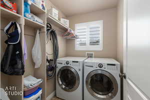 Laundry room with separate washer and dryer