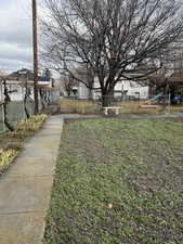 View of yard with a residential view