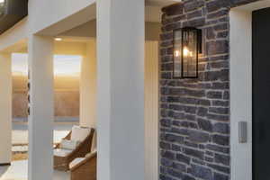 Detailed view of a textured wall