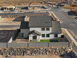 View from above of property featuring a desert landscape