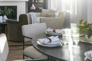 Dining area featuring wood finished floors