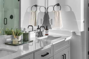 Bathroom view of vanity