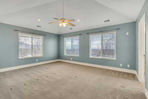 Tons of light from large windows with incredible valley views in this Owners suite!