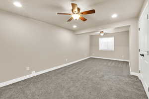 Large basement bedroom, was told there is plumbing for another bath in this area for second master.   Buyer to verify