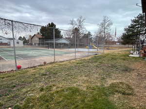 View of tennis court