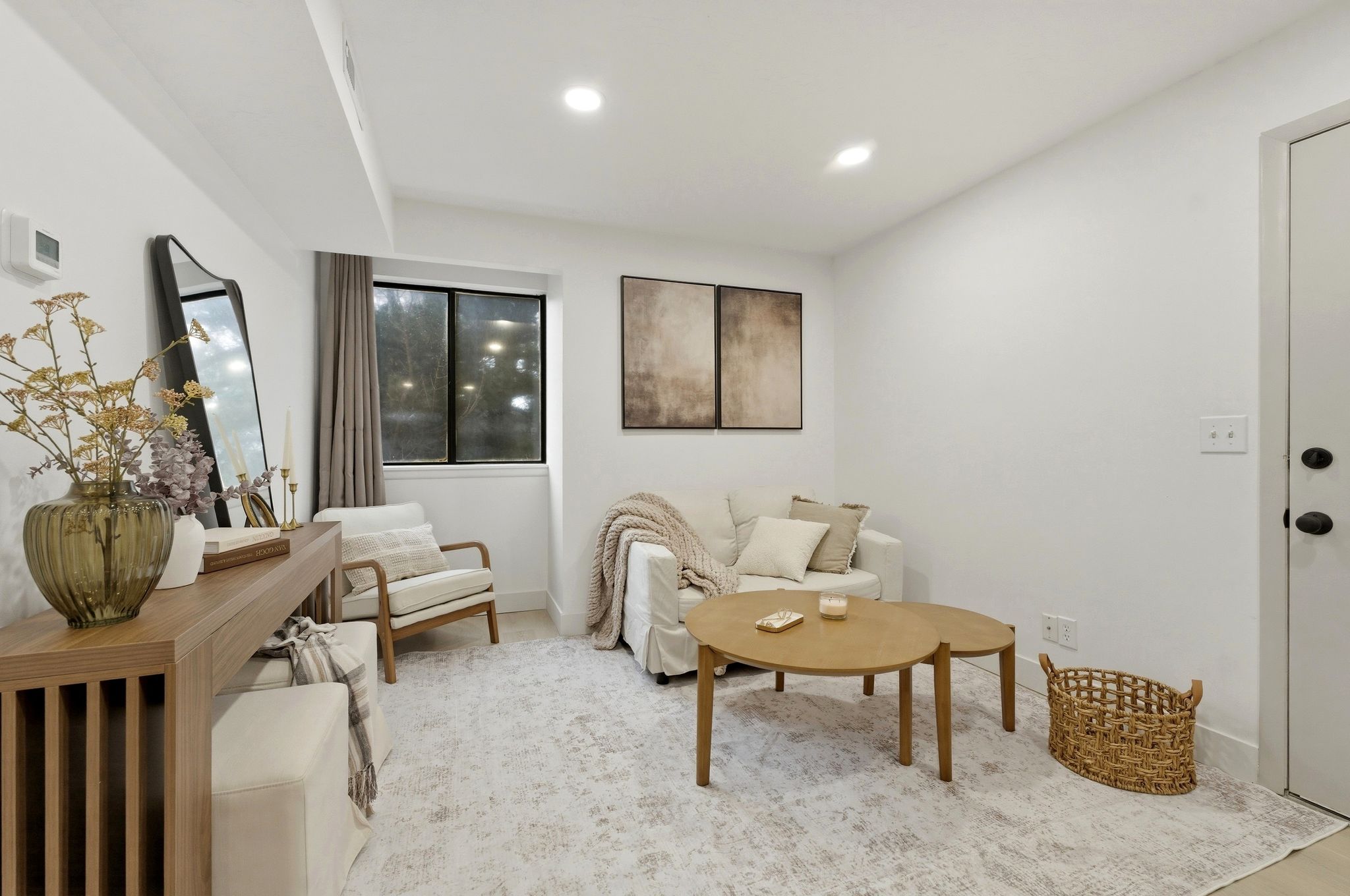 Living room featuring recessed lighting