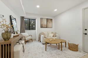 Living room featuring recessed lighting
