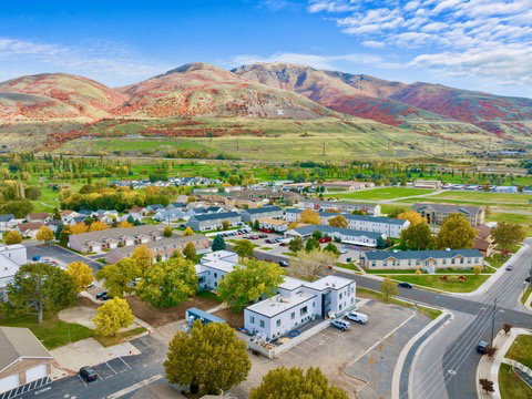 Drone / aerial view of mountains