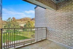 Balcony with a mountain view