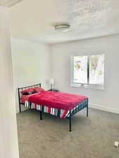 Playroom featuring carpet flooring and a textured ceiling