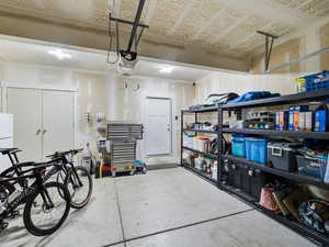 Spacious 2-car garage with garage door opener