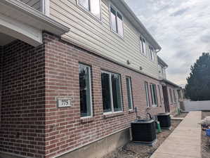 View of home's exterior with brick siding