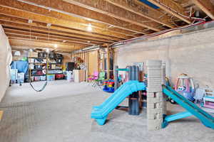 View of unfinished basement