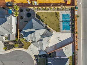 Aerial view of a pool area