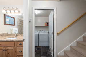 Laundry room with washer and dryer