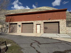 Garage with driveway