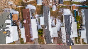 Aerial perspective of suburban area