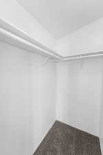 Walk in closet featuring carpet floors