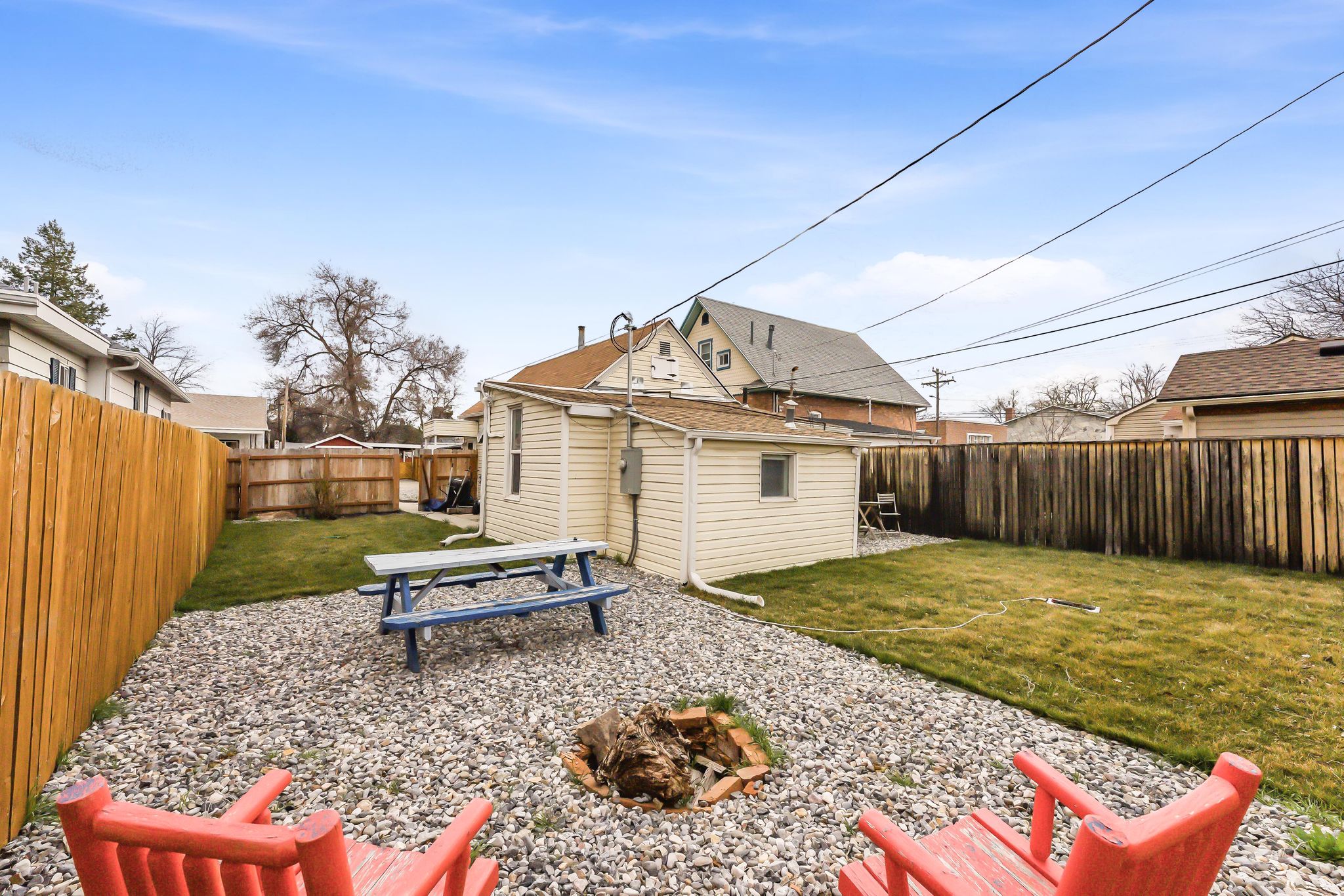 Back of house featuring a fenced backyard