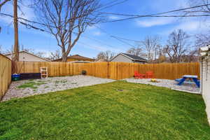 View of fenced backyard