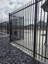 Gate with a residential view