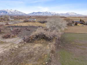 View of mountain background with rural landscape
